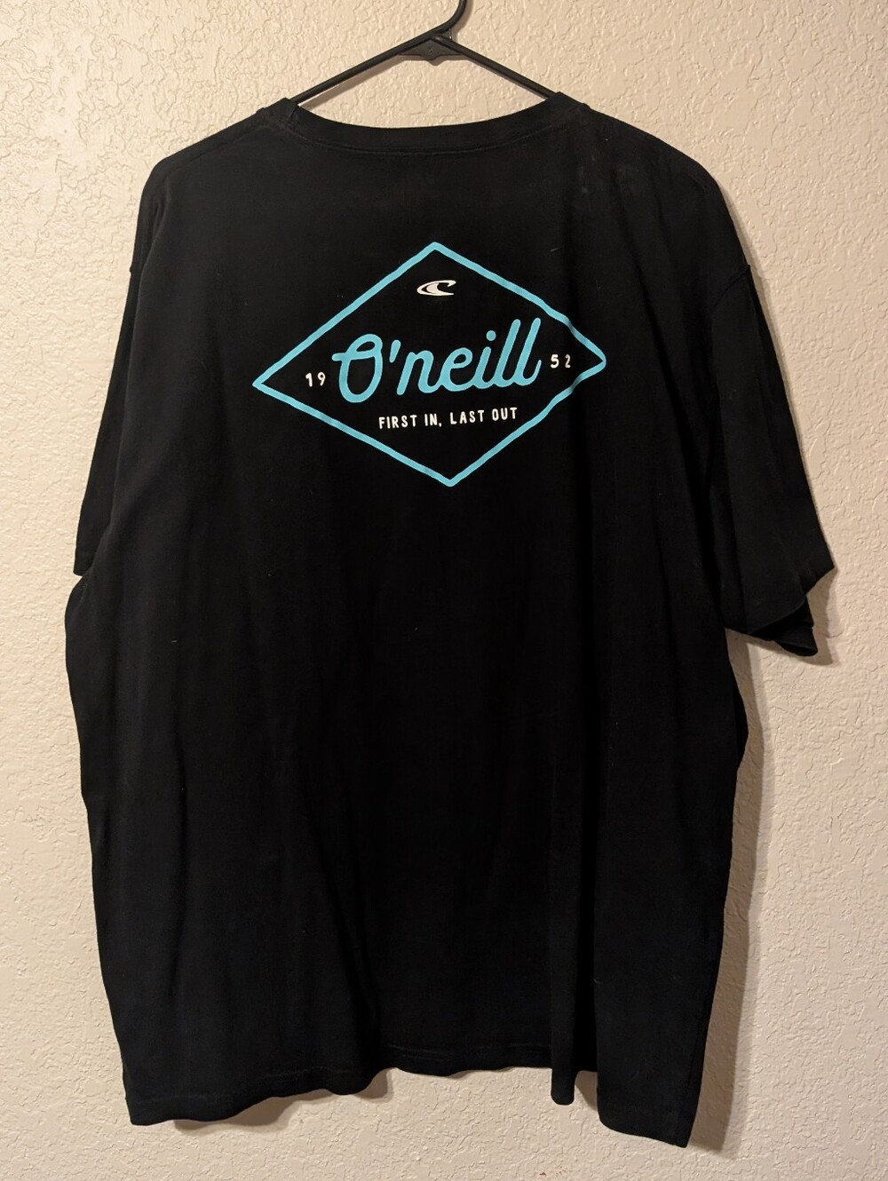 O'Neill Surf T-Shirt Black w/ Blue Logo, Size XXL